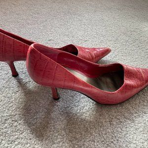 Nine West pink animal print heels